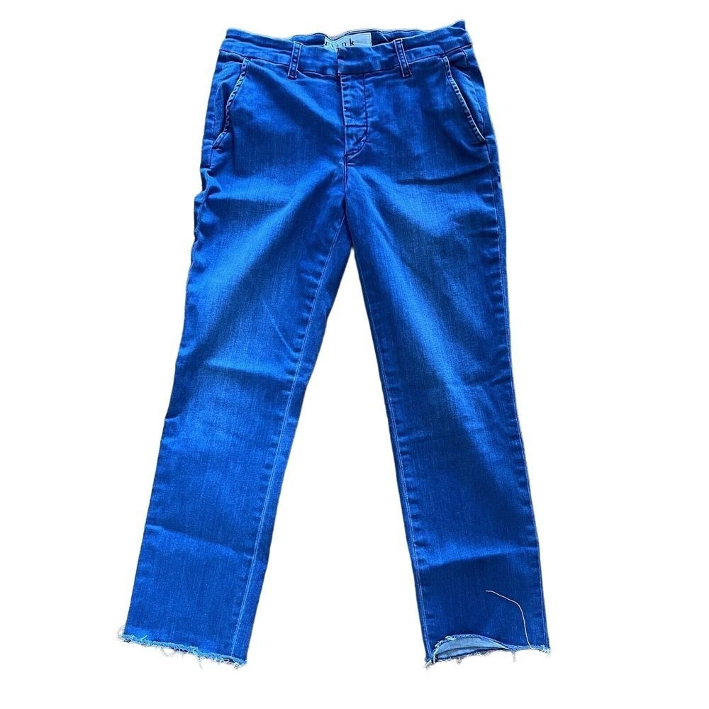 Frank & Eileen Wicklow Chino‎ Pants Sz 4 Cropped Blue Italian Denim Minimalist